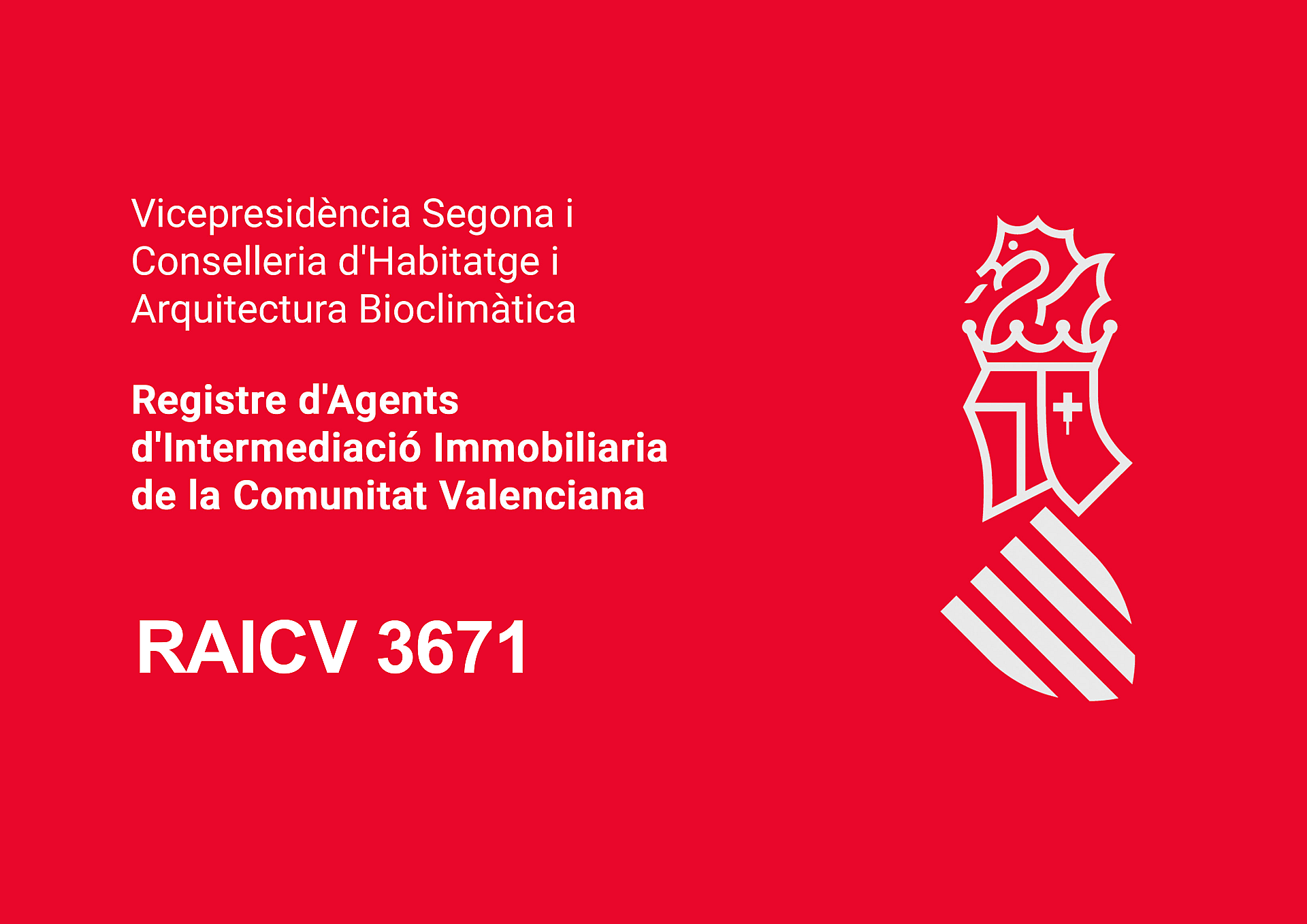 RAICV - Registro de Agentes de Intermediación Inmobiliaria