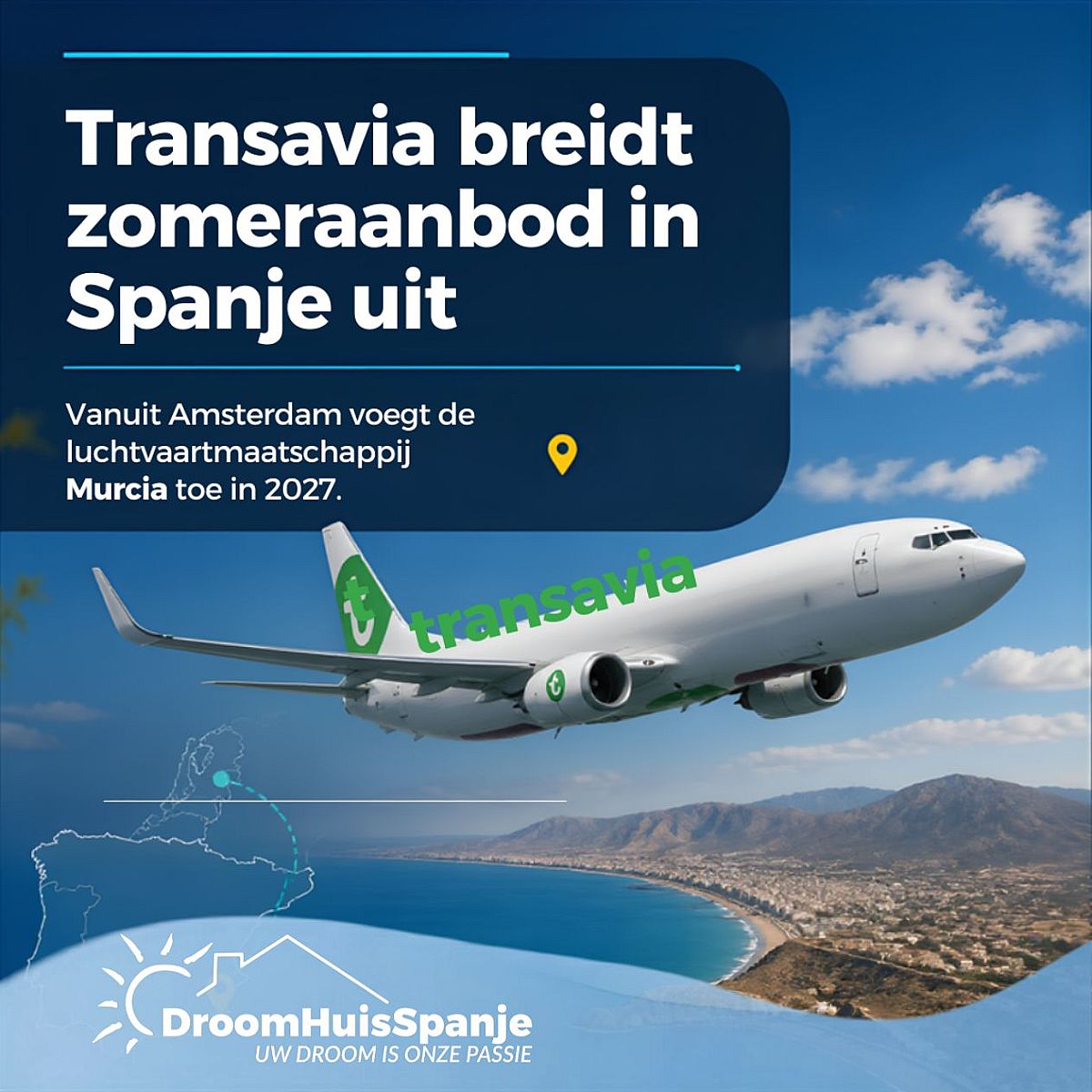 Transavia vanaf 2027 vanuit Amsterdam naarf Murcia Airport