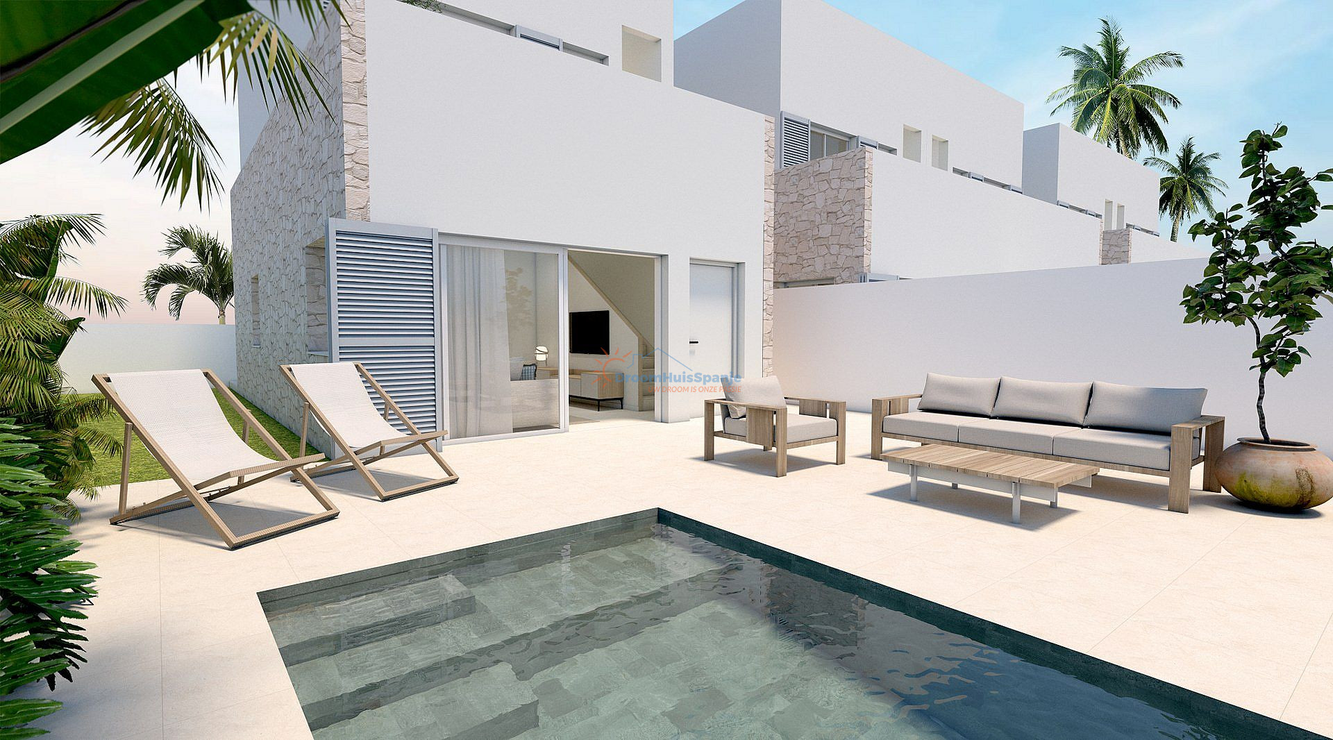 Geschakelde villa met dakterras en zwembad in Torre de la Horadada - DroomHuisSpanje