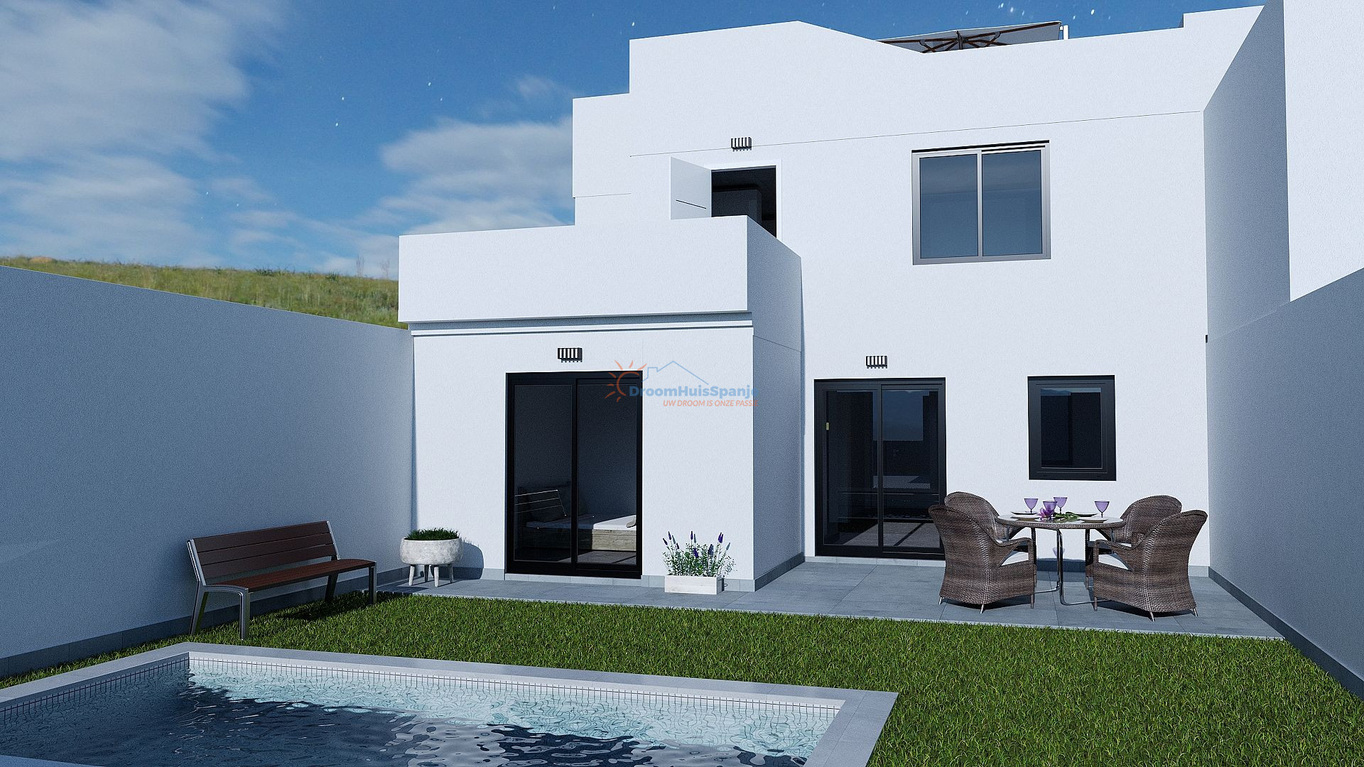 Moderne  3 slaapkamer villa met garage in Los Belones, Cartagena - DroomHuisSpanje