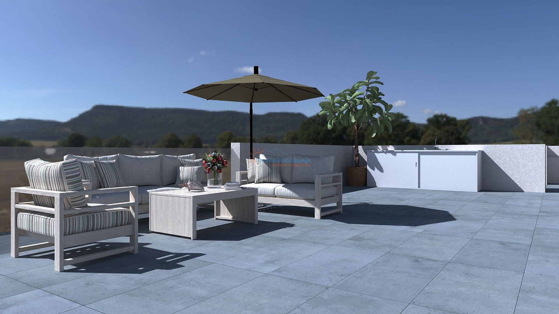 Gelijkvloerse villa met zwembad en dakterras in Balsicas, Murcia - DroomHuisSpanje