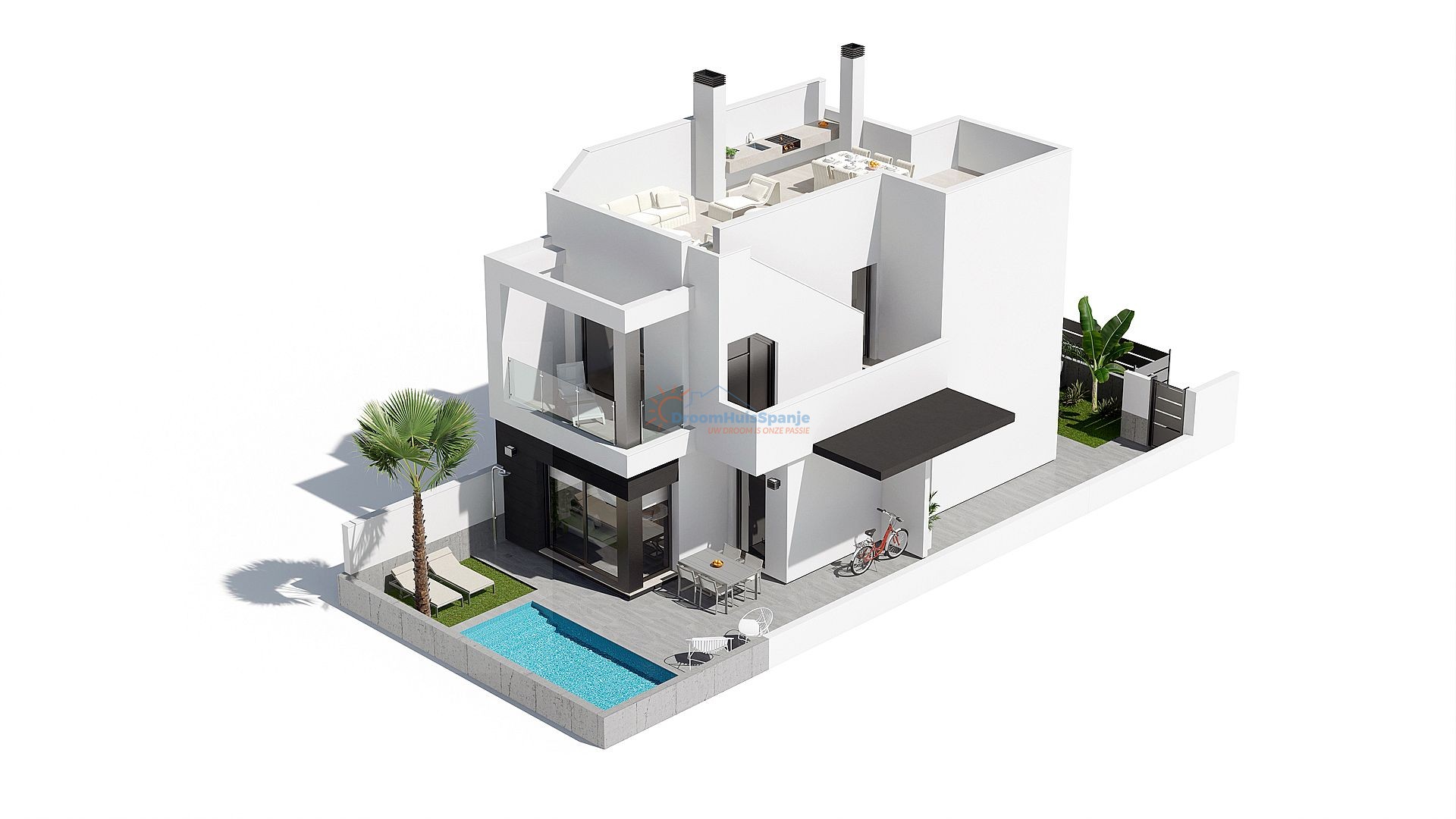 Moderne villa op 900 meter van het strand met privé solarium - DroomHuisSpanje